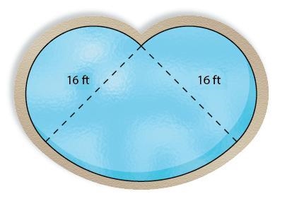 A fountain is made up of two semicircles and a quarter circle. Find the perimeter-example-1