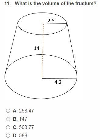 What is the volume of the frustrum-example-1