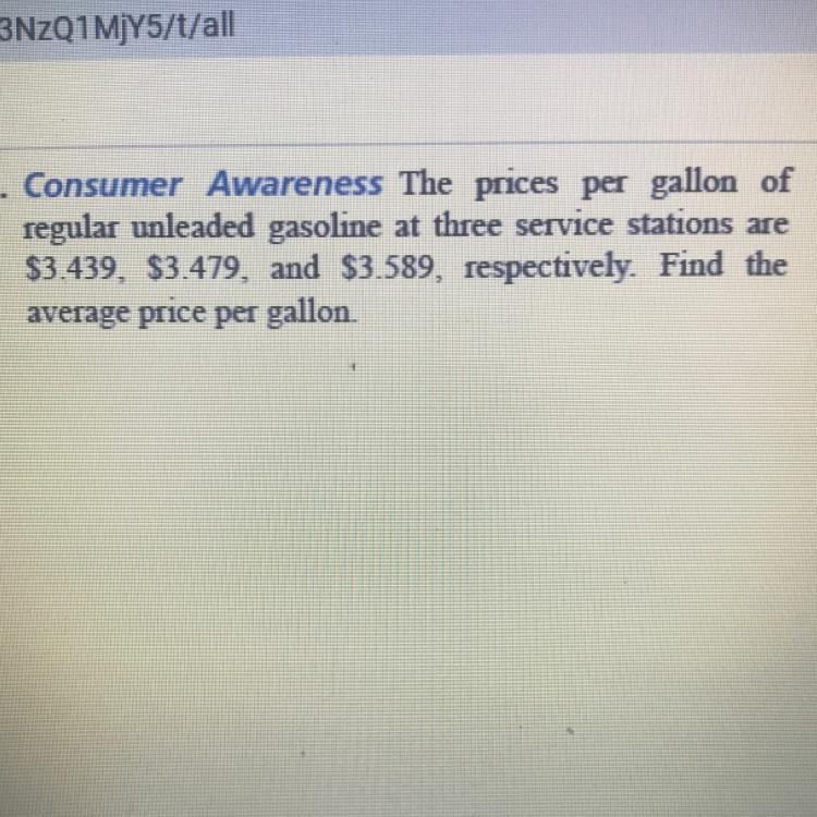 -Consumer Awareness The prices per gallon of regular unleaded gasoline at three service-example-1