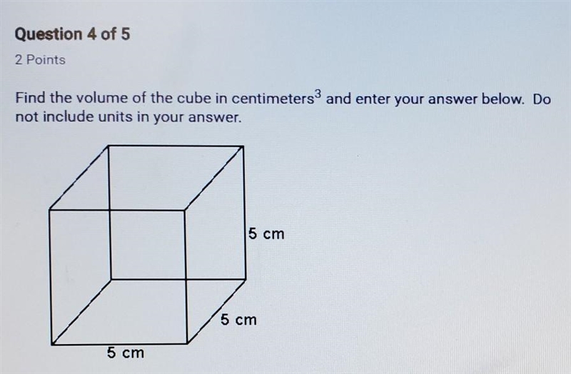 Find the volume of the cube in centimeters^3 and enter your answer below. Do not include-example-1