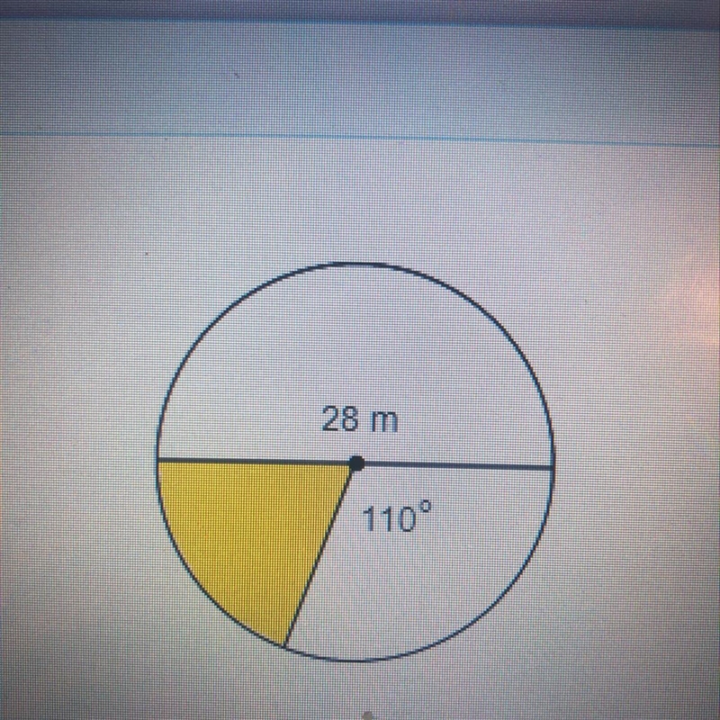 Find the area of the shaded sector of the circle-example-1