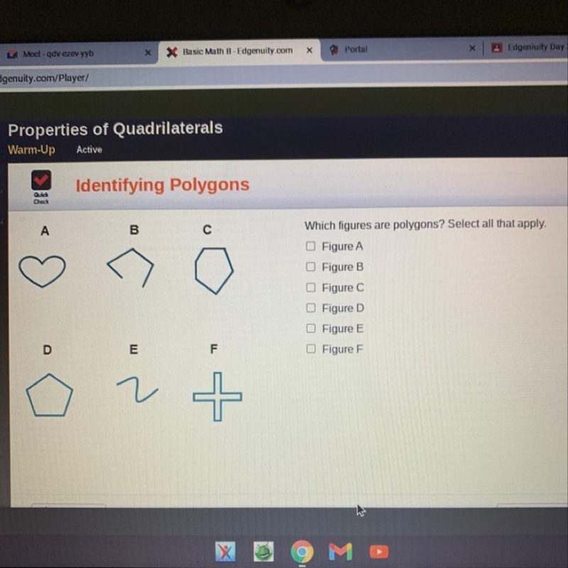 Which figures are polygons? Select all that apply.-example-1