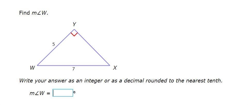 PLEASE HELP ASAP!!! I NEED CORRECT ANSWERS ONLY PLEASE!!! Find m∠W. Write your answer-example-1