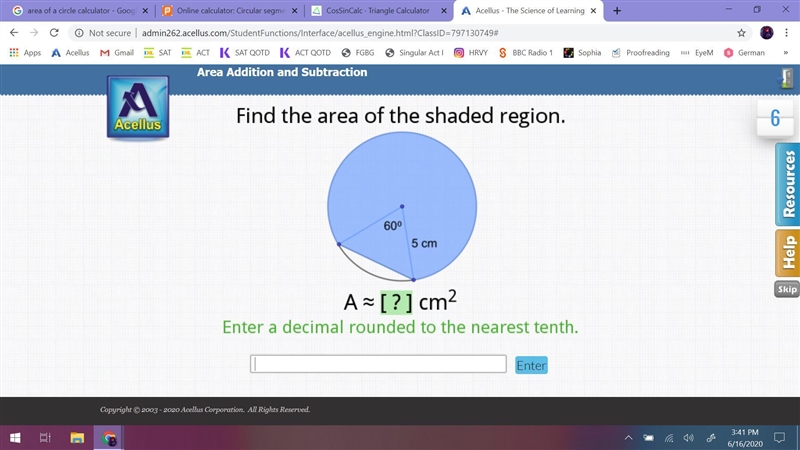 Find the area of the shaded region. Can I have the steps explained please?-example-1