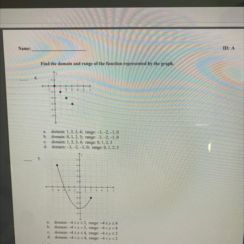 Find the domain and range of the function represented by the graph-example-1