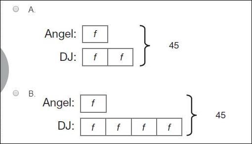 Angel and DJ assembled 45 fence sections between them. Angel assembled twice as many-example-1