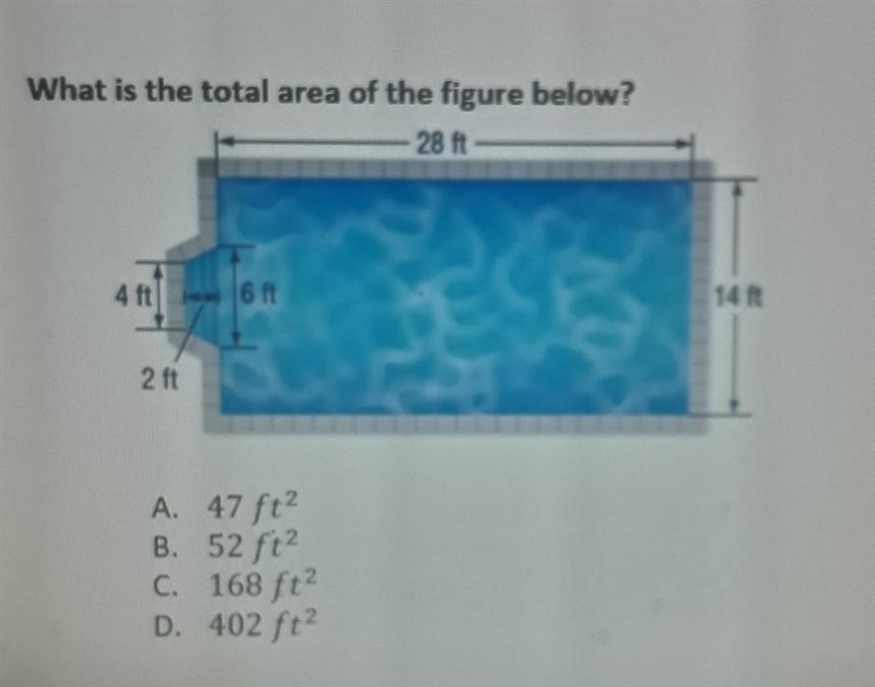 What is the total area of the figure below? ​-example-1