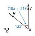 Find m∠DEH​ and m∠FEH​-example-1