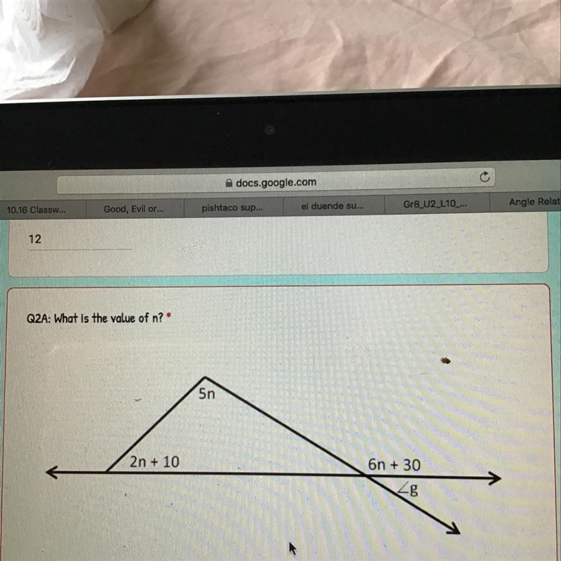 Q2A: What is the value of n?*-example-1