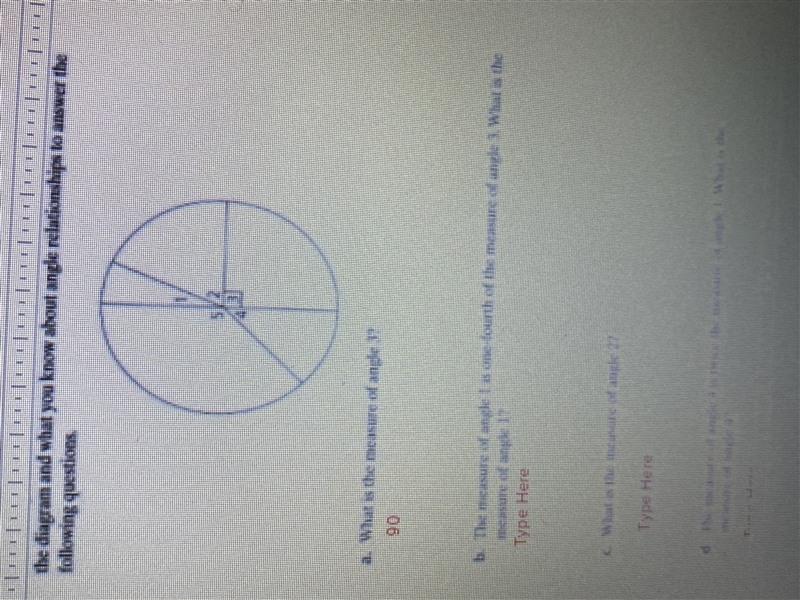 The measure of angle 1 is one fourth of the measure of angle 3, what is the measure-example-1