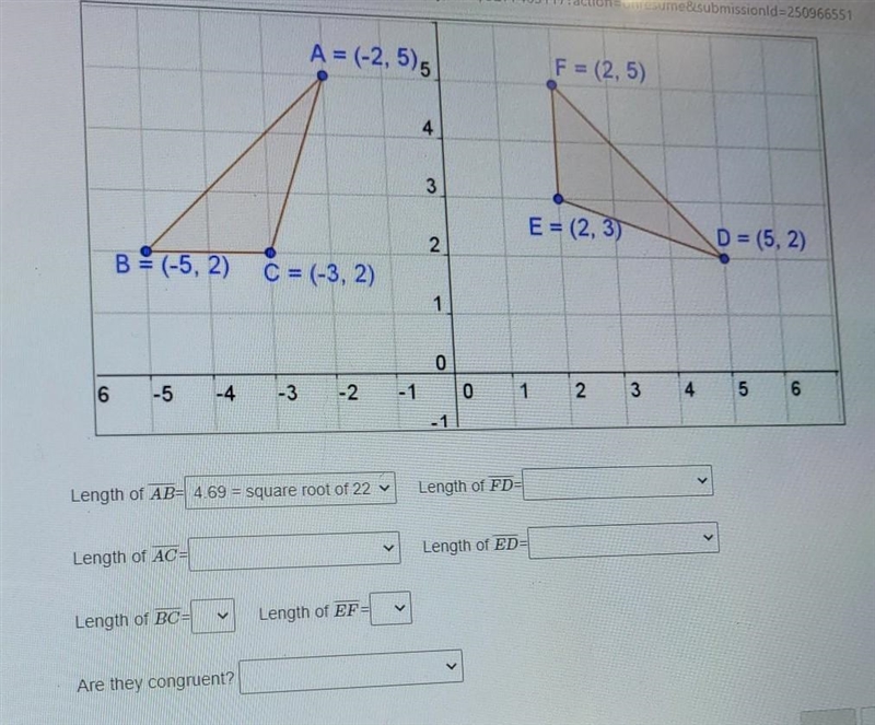 Check if the two triangles are congruent​-example-1