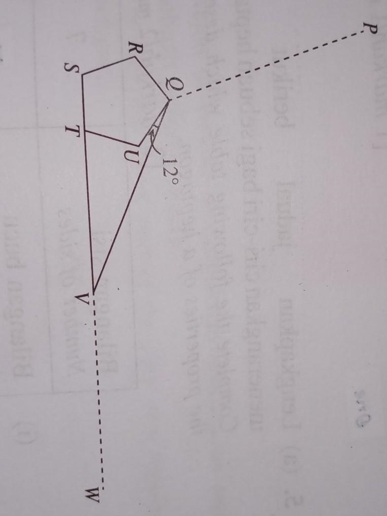 HELP ME IM LOST :/ In the diagram, QRSTU is a regular pentagon and STVW is a straight-example-1