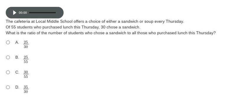 The cafeteria at Local Middle School offers a choice of either a sandwich or soup-example-1