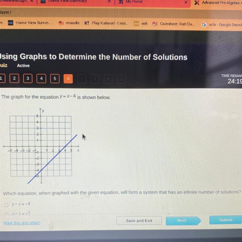 Answer choices are y-x=-4 y-x=-2 y-4=x y+4x=1-example-1