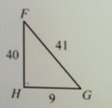 Right triangle FGH is shown. Which pair of expressions is equal to 9/41? A. Sin F-example-1