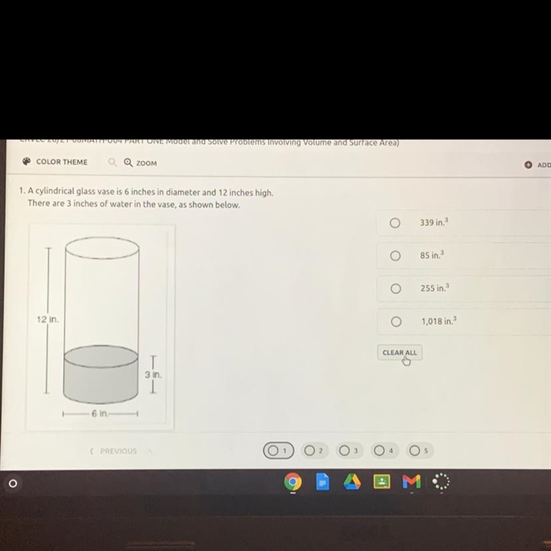 Estimate how much MORE water it would take to completely FILL the vase to the top-example-1