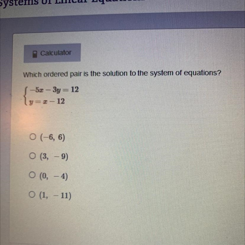 Which oddered pair is the the system of equation?-example-1