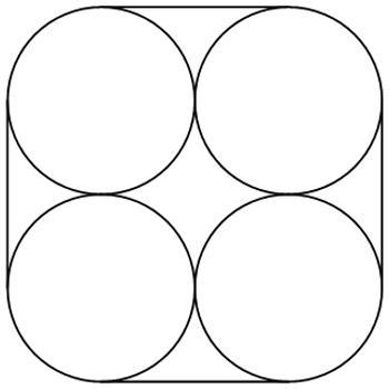 Four posts with 3-in. radii are bound together with a wire. Find the length of the-example-1