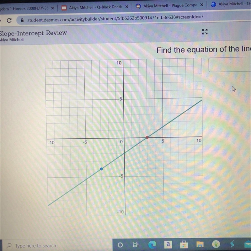 Identify the slope and the y intercept please-example-1