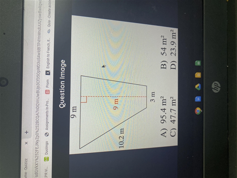 Help me please I think you have to find the area-example-1