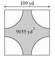 A playground is in the shape of a square with each side equal to 109 yards. It has-example-1