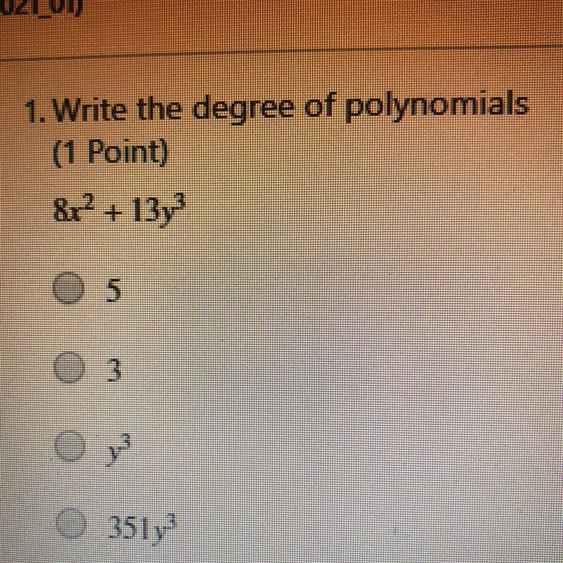 Write the degree of polynomials how do you find the degree?-example-1