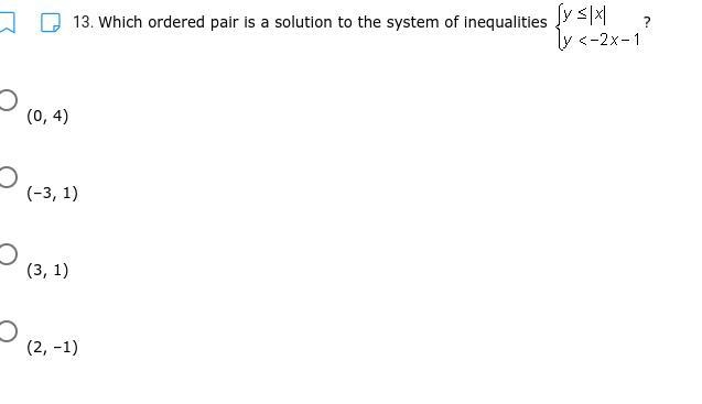 . Which ordered pair is a solution to the system of inequalities ?-example-1