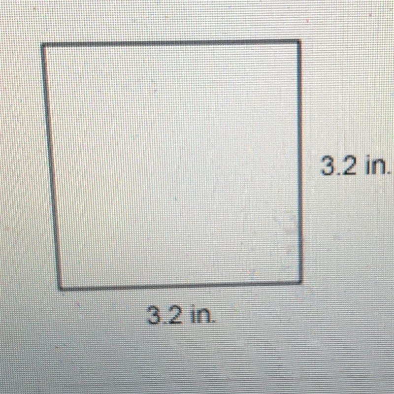 Find the area of the square in inches^2 and enter your answer below. Do not include-example-1