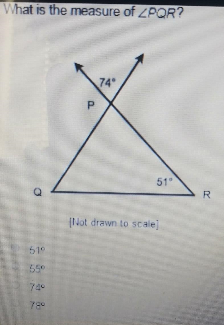 What is the measure of PQR?​-example-1