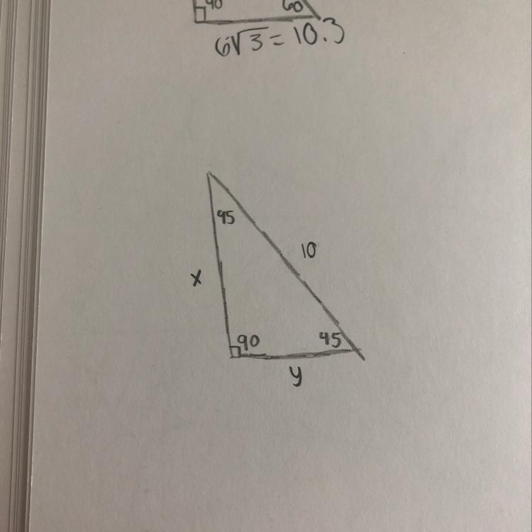 What are the lengths for x and y-example-1