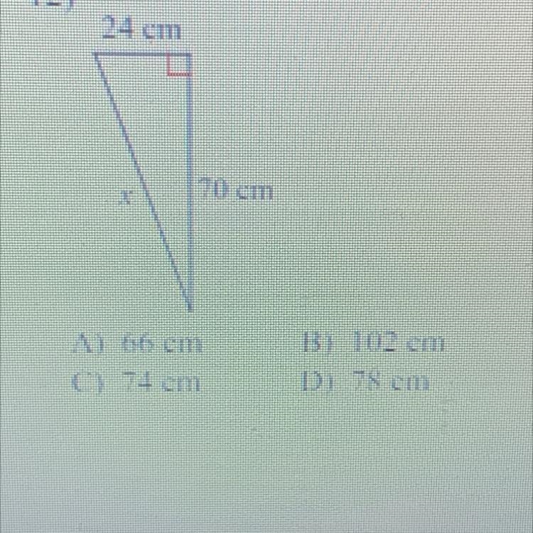 Find the missing side of the triangle. Then round to the near test tenth if necessary-example-1