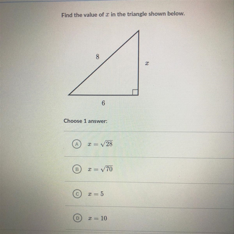 What is the value of x in the triangle?-example-1