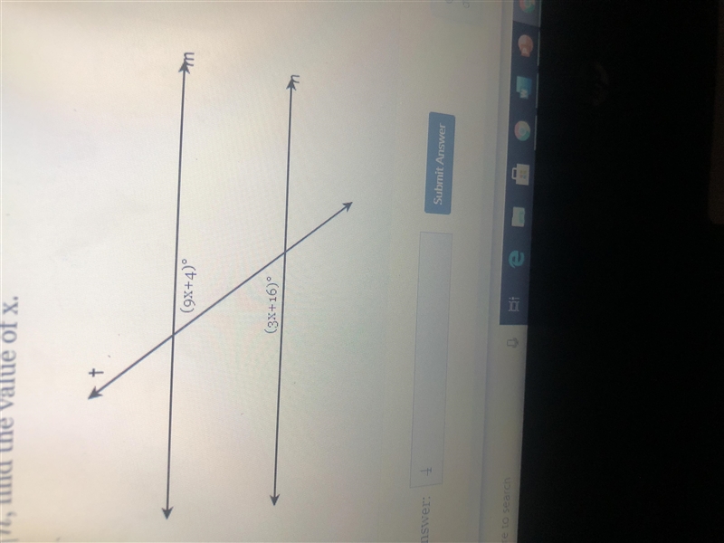 Given m||n, find the value of x (9x+4) (3x+16)-example-1