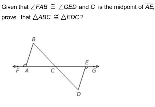 Use deductive reasoning to show that the two triangles are congruent. given that fab-example-1