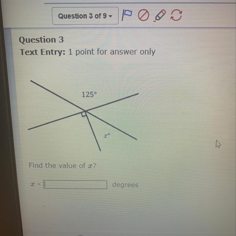 125° Find the value of x? = degrees-example-1