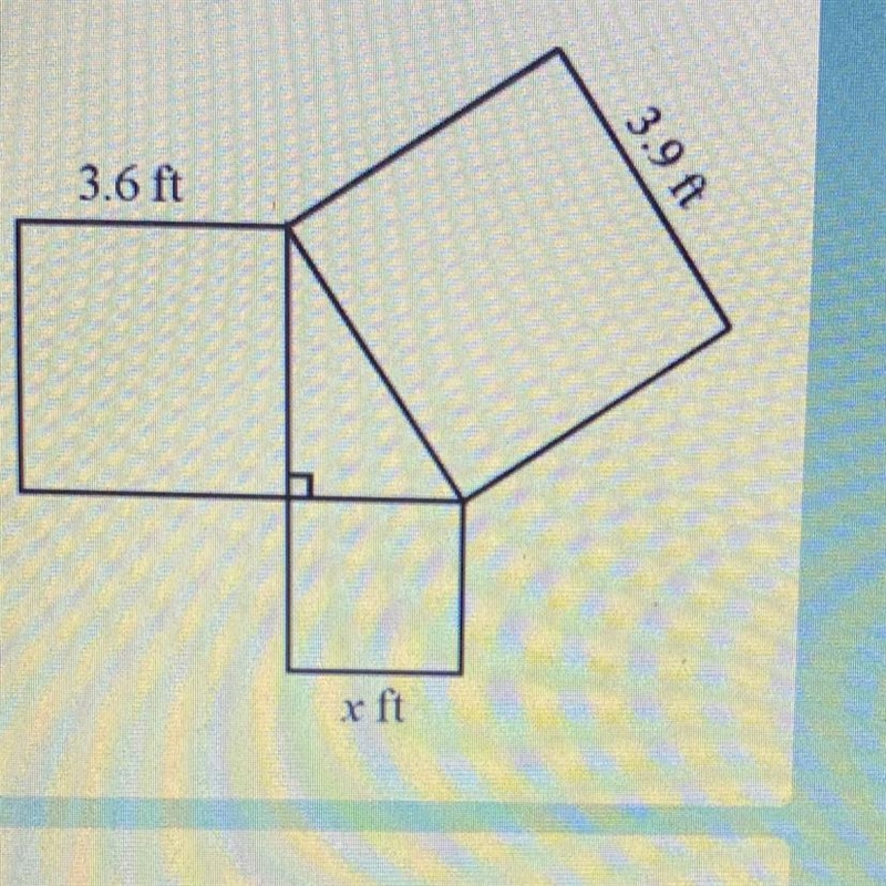 (I NEED HELP THIS IS A TEST) Use the known lengths of the squares that form the right-example-1