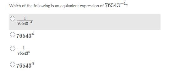 Which of the following is an equivalent expression of 76543−4? Question 1 options-example-1