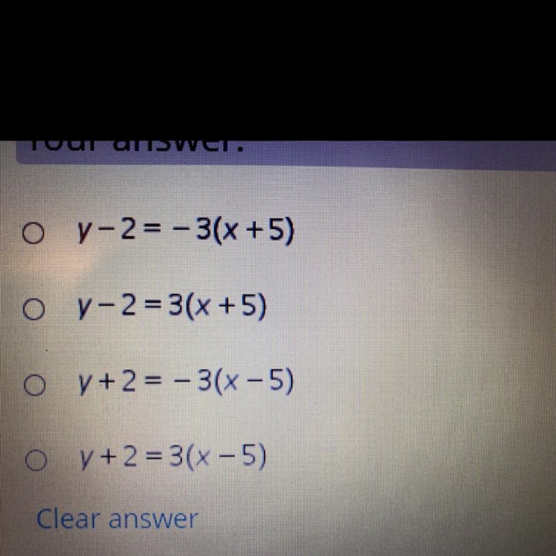 Write the equation of a line that is parallel to 6x + 2y = - 11 and passes through-example-1