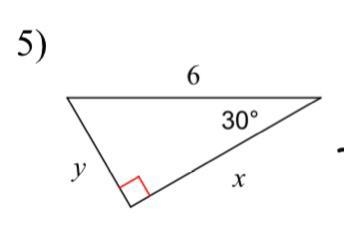 Find the missing side lengths of the special right triangle. Leave your answers as-example-1