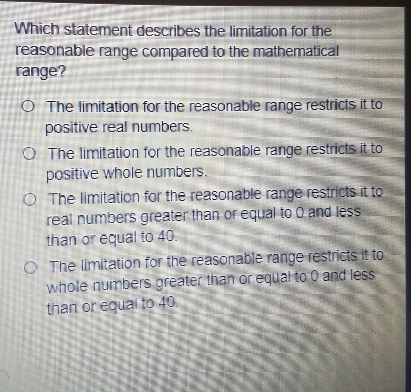 PLEASE RESPONDD!! IT'S TIMED :") The function f(x) = 4x – 0.1x^2 is used to model-example-1