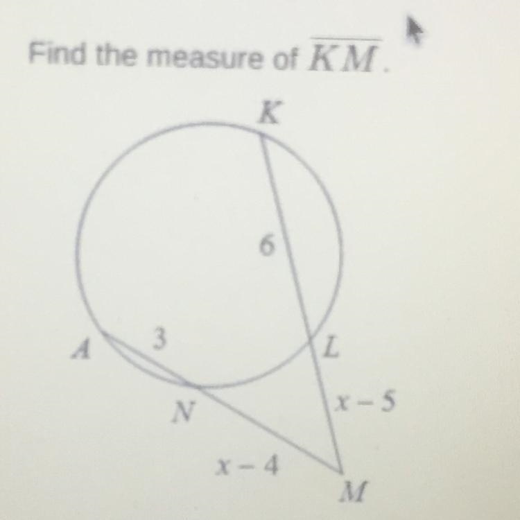 Help please Find the measure of KM-example-1