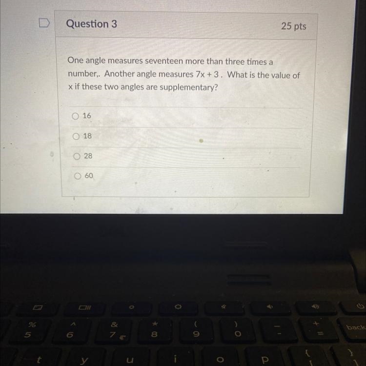 Question 3 One angle measures seventeen more than three times a number.. Another angle-example-1