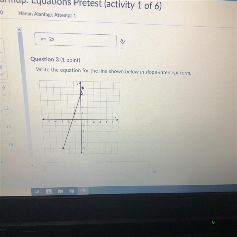 YALL I NEED HELP LIKE RIGHT NOW PLZ Write the equation for the line shown below in-example-1