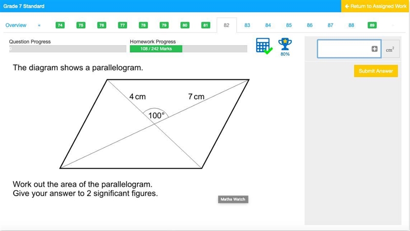 What is the area of this parallelogram to 2 significant figures?-example-1