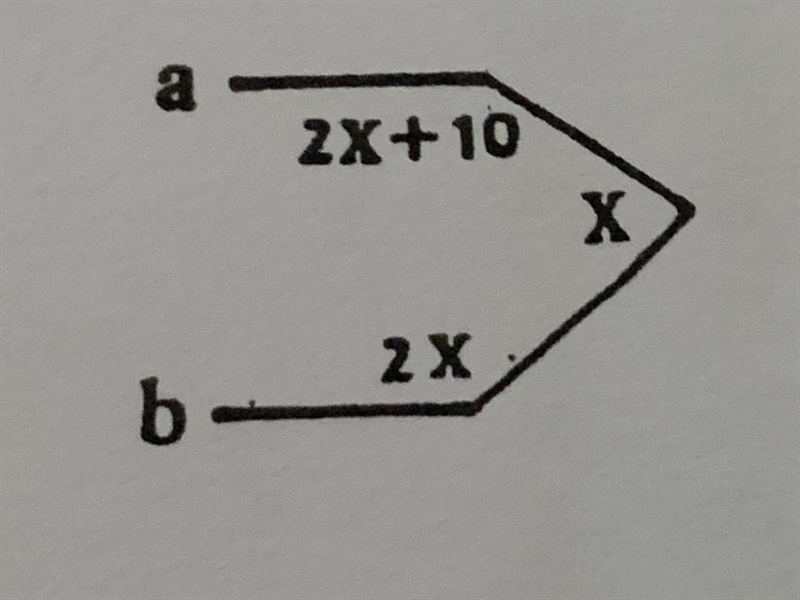 If the lines A and B are parallel then find the value of x-example-1