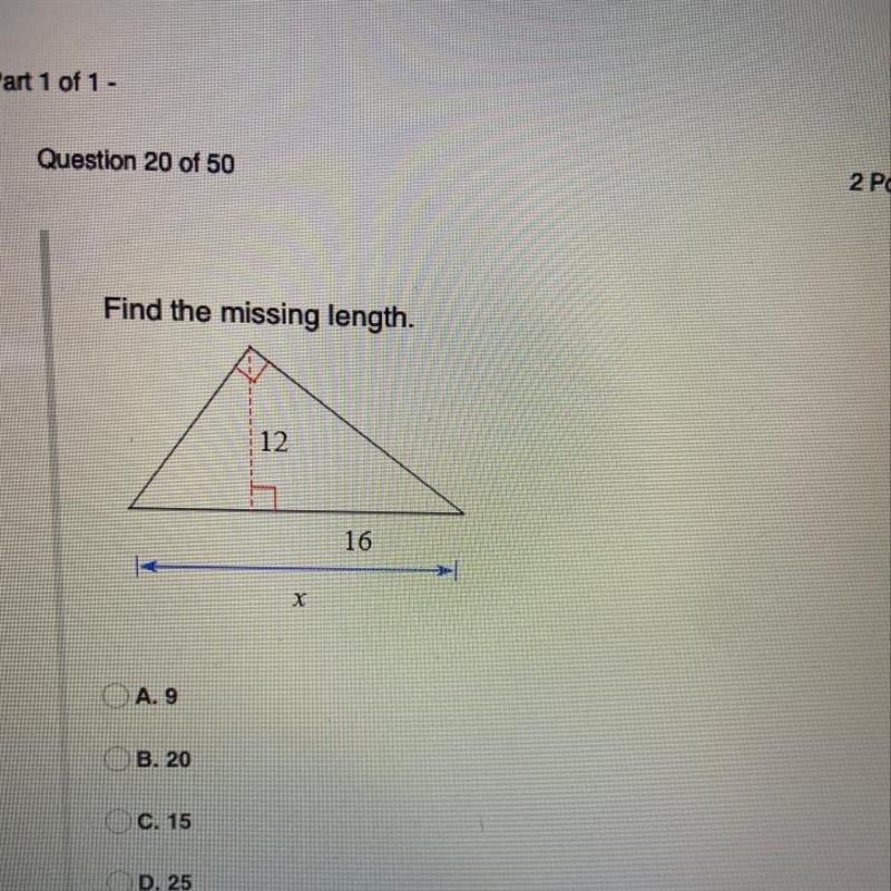 A. 19 B. 20 C. 15 D. 25 Help please !!-example-1