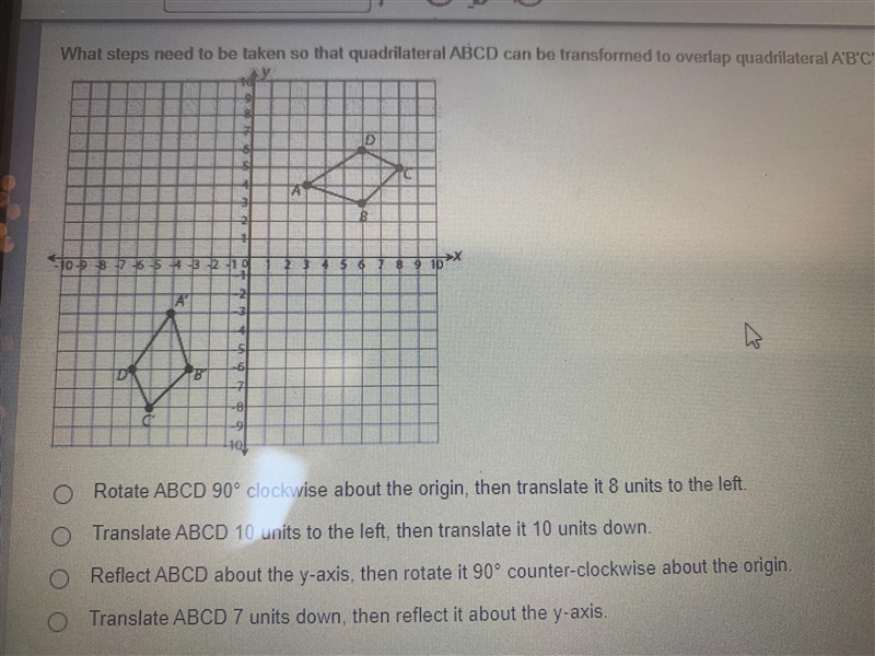 What steps need to be taken so that quadrilateral ABCD can be transformed to overlap-example-1