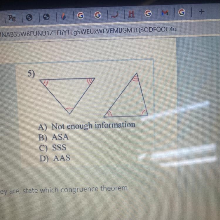 How are these triangles congruent-example-1