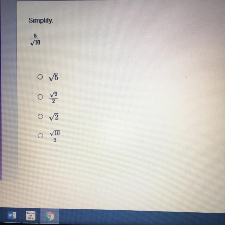 Simplify 5/v10 plz help-example-1