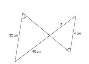 What is the value of x? Question 3 options: 3 cm 4 cm 5 cm 4.5 cm-example-1